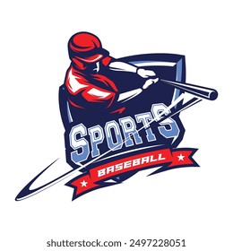 Diseño de logotipo de béisbol. Vector de diseño de logotipo de béisbol deportivo