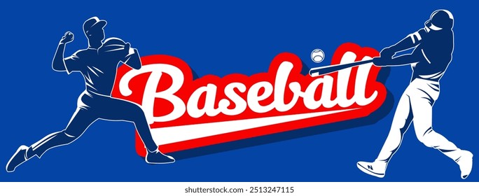 Baseball logo design, Baseball Swinging for the Fences and Throwing a Punch Movement, Collection of baseball silhouette designs