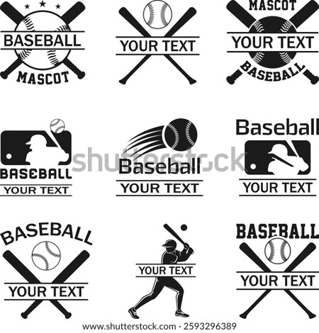 Baseball Logo Designs Silhouette, Baseball Team Name Custom SVG'' Design, Baseball Team Shirt Design Illustration