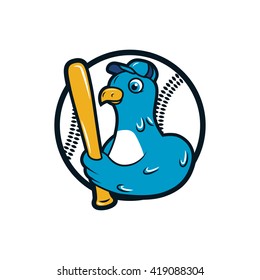 baseball logo. dove bat, baseball player