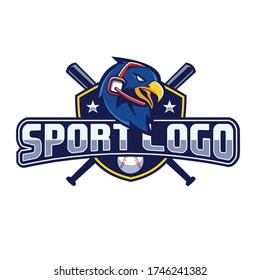 the baseball logo with the eagle mascot is fierce and strong