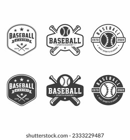 Baseball logo, emblem set collection, design template on light background