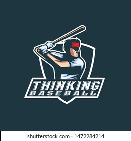 baseball logo esport design template