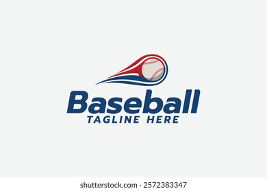 baseball logo with fast moving ball. It is good for team logo, club, sticker, etc.