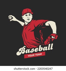Baseball logo isolated. Baseball badge logo design template. Sport team identity icon, vector illustration