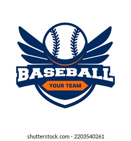 Baseball logo isolated. Baseball badge logo design template. Sport team identity icon, vector illustration