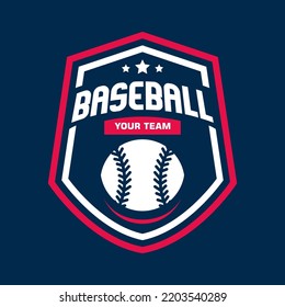Baseball logo isolated. Baseball badge logo design template. Sport team identity icon, vector illustration