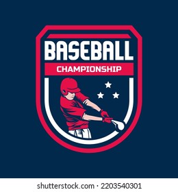Baseballlogo einzeln. Design-Vorlage für Baseball-Badge-Logo. Identitätssymbol des Sportteams, Vektorgrafik