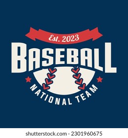 Logo del béisbol aislado. Plantilla de diseño del logotipo de la placa de béisbol. Icono de identidad de equipo deportivo, ilustración vectorial