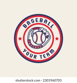 Baseball logo isolated. Baseball badge logo design template. Sport team identity icon, vector illustration