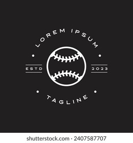 Baseball logo lace ball illustration isolated symbol set. Vector baseball background sport design.	