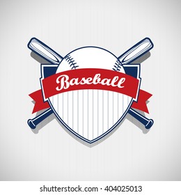 Baseball logo on stripes background