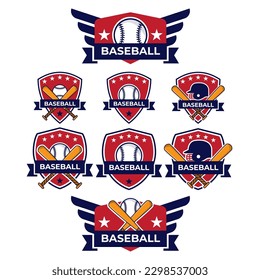 Conjunto de logotipos de béisbol y conjunto de logotipos de Softbol