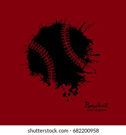 Baseball Logo, sketch, grunge, abstract ball, spray, dirty design element. Vector illustration on a T-shirt, poster, flyer, sports cover.