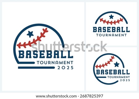 Baseball logo sport design vector template, baseball icon sport emblem vector, baseball tournament logo badge design vector illustration