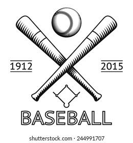 Baseball Logo Symbol Bat Ball Game Field Icon Isolated Vector Illustration