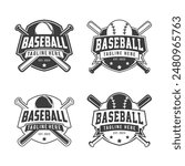 Baseball logo team Badges set. Baseball logo vector illustration, emblem set collection, design template of baseball sport