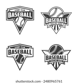 Baseball logo team Badges set. Baseball logo vector illustration, emblem set collection, design template of baseball sport