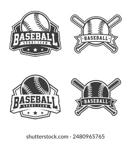 Baseball logo team Badges set. Baseball logo vector illustration, emblem set collection, design template of baseball sport