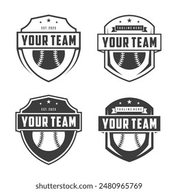 Baseball-Logo-Team-Abzeichen gesetzt. Baseball-Logo-Vektorillustration, Emblem-Set-Kollektion, Design-Vorlage des Baseballsports