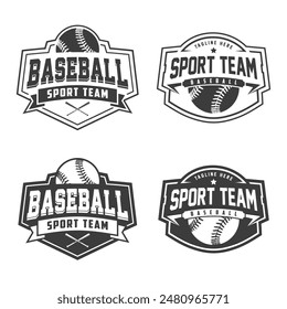 Baseball logo team Badges set. Baseball logo vector illustration, emblem set collection, design template of baseball sport