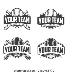 Baseball logo team Badges set. Baseball logo vector illustration, emblem set collection, design template of baseball sport