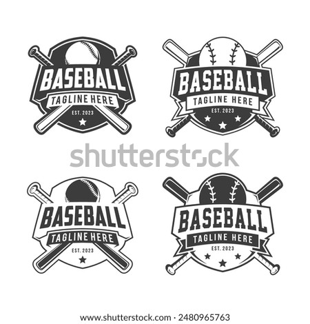 Baseball logo team Badges set. Baseball logo vector illustration, emblem set collection, design template of baseball sport