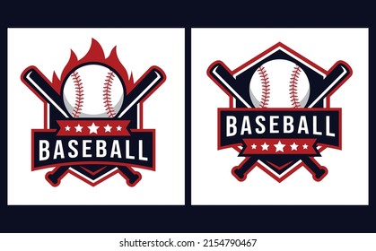 baseball logo template with emblem style. suitable for sports club emblems, competitions, championships, tournaments, t-shirt designs etc.