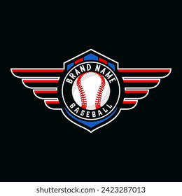 baseball logo template with emblem style. sports club emblem designs, competitions, championships, tournaments, t-shirt designs etc.
