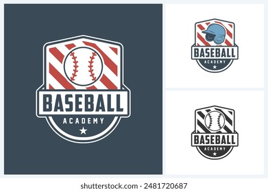 baseball logo template emblem style. baseball vector illustration suitable for sports club emblems, competitions, championships, tournaments, t-shirt designs, sticker etc.