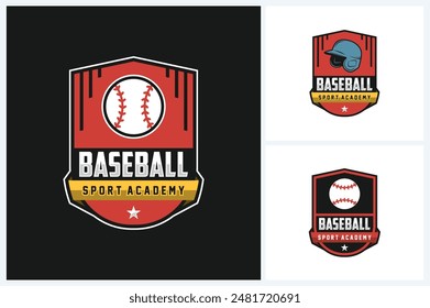 baseball logo template emblem style. baseball vector illustration suitable for sports club emblems, competitions, championships, tournaments, t-shirt designs, sticker etc.