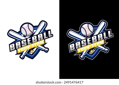 baseball logo template with emblem style. suitable for sports club emblems, competitions, championships, tournaments