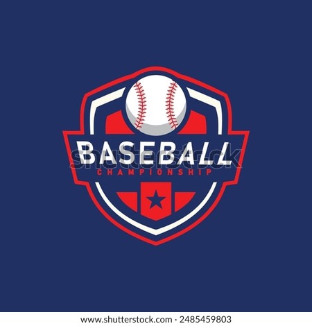 baseball logo template with emblem style. sports club emblem designs, competitions, championships, tournaments