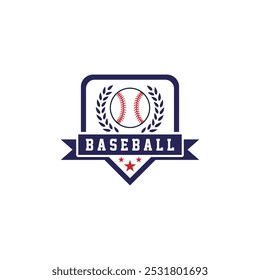 baseball logo template in the form of an emblem. designs of sports club emblems, contests, titles, and competitions