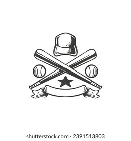 emblema retro vintage de plantilla de logotipo de béisbol