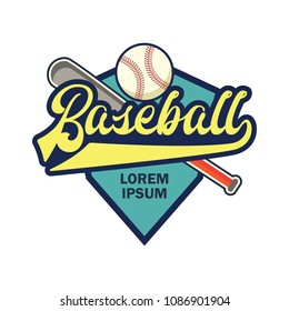 baseball logo with text space for your slogan / tag line, vector illustration