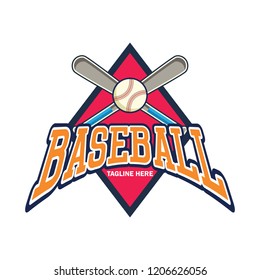 baseball logo with text space for your slogan / tag line, vector illustration