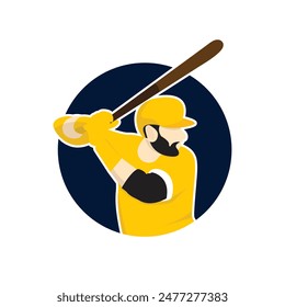 Baseball logo vector, baseball badge circle,sport logo,team identity,vector illustration. suitable for use as a sports club or community logo