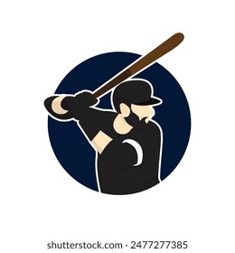 Baseball logo vector, baseball badge circle,sport logo,team identity,vector illustration. suitable for use as a sports club or community logo