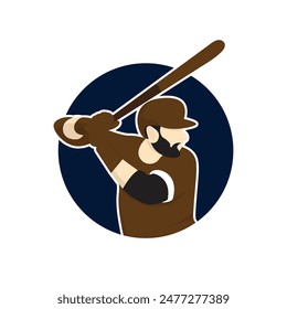 Baseball logo vector, baseball badge circle,sport logo,team identity,vector illustration. suitable for use as a sports club or community logo