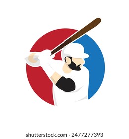 Baseball logo vector, baseball badge circle,sport logo,team identity,vector illustration. suitable for use as a sports club or community logo