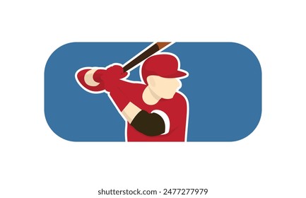 Baseball logo vector, baseball badge rectangle,sport logo,team identity,vector illustration. suitable for use as a sports club or community logo