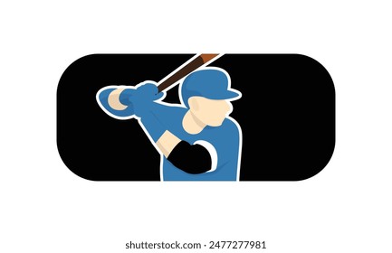 Baseball logo vector, baseball badge rectangle,sport logo,team identity,vector illustration. suitable for use as a sports club or community logo