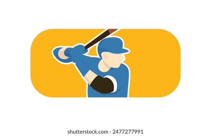 Baseball logo vector, baseball badge rectangle,sport logo,team identity,vector illustration. suitable for use as a sports club or community logo