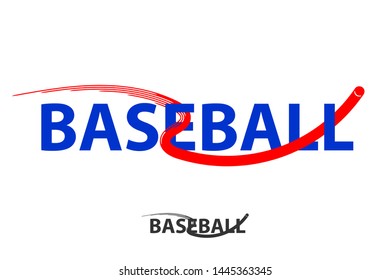 Baseball logo vector with fly ball symbol isolated on white background.