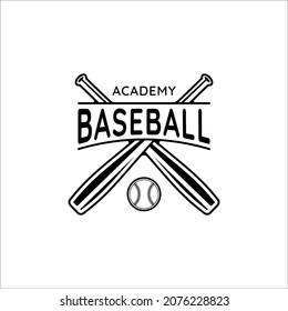 baseball logo vintage vector illustration template icon graphic design. ball and bat retro symbol sport silhouette for professional club and academy