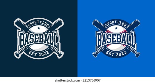Baseball logotype template. Modern logo and symbol of sport. Bat stick and helmet concept. Vector eps 10