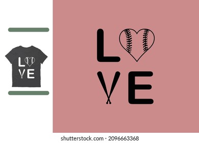 Baseball love t shirt design