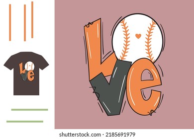 Baseball love t shirt design