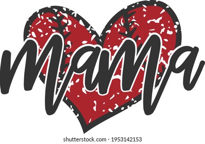 Baseball Mama Heart - Baseball design